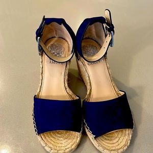 Vince Camuto wedge sandals. Dark blue. Size 6 1/2.